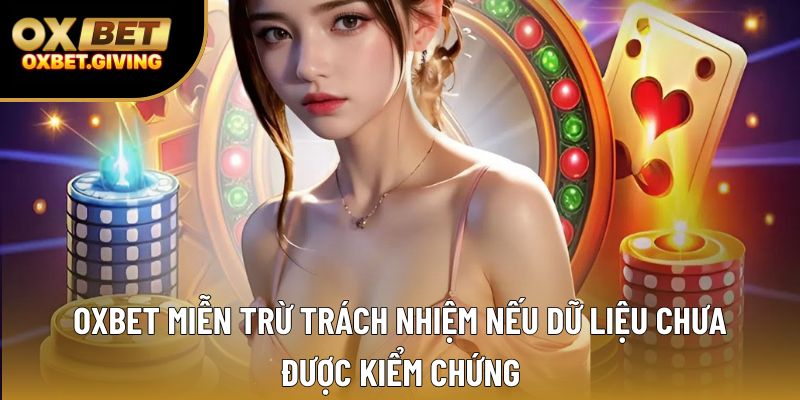 OXBET miễn trừ trách nhiệm nếu dữ liệu chưa được kiểm chứng OXBET miễn trừ trách nhiệm nếu dữ liệu chưa được kiểm chứng
